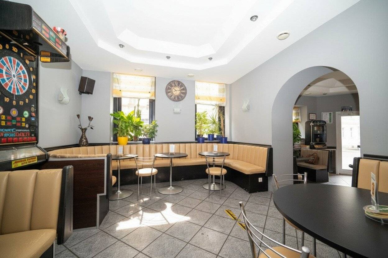 Top cafe bar with small apartment
