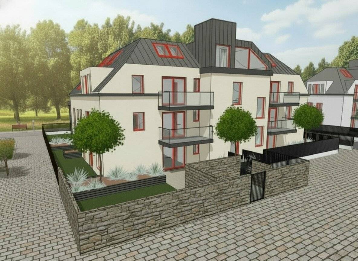 Bewilligtes Projekt mit 16 Wohnungen, Tiefgarage und Gärten - 1320m²