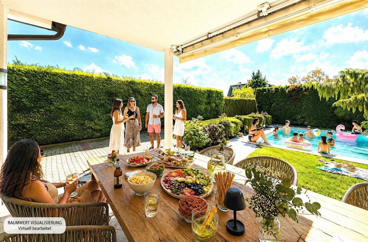 DREAM HOUSE with pool &amp; large garage | approx. 790 m² plot | approx. 323 m² usable area | 5 rooms | AIR CONDITIONING | 2 balconies | 2 terraces | garden | top equipment