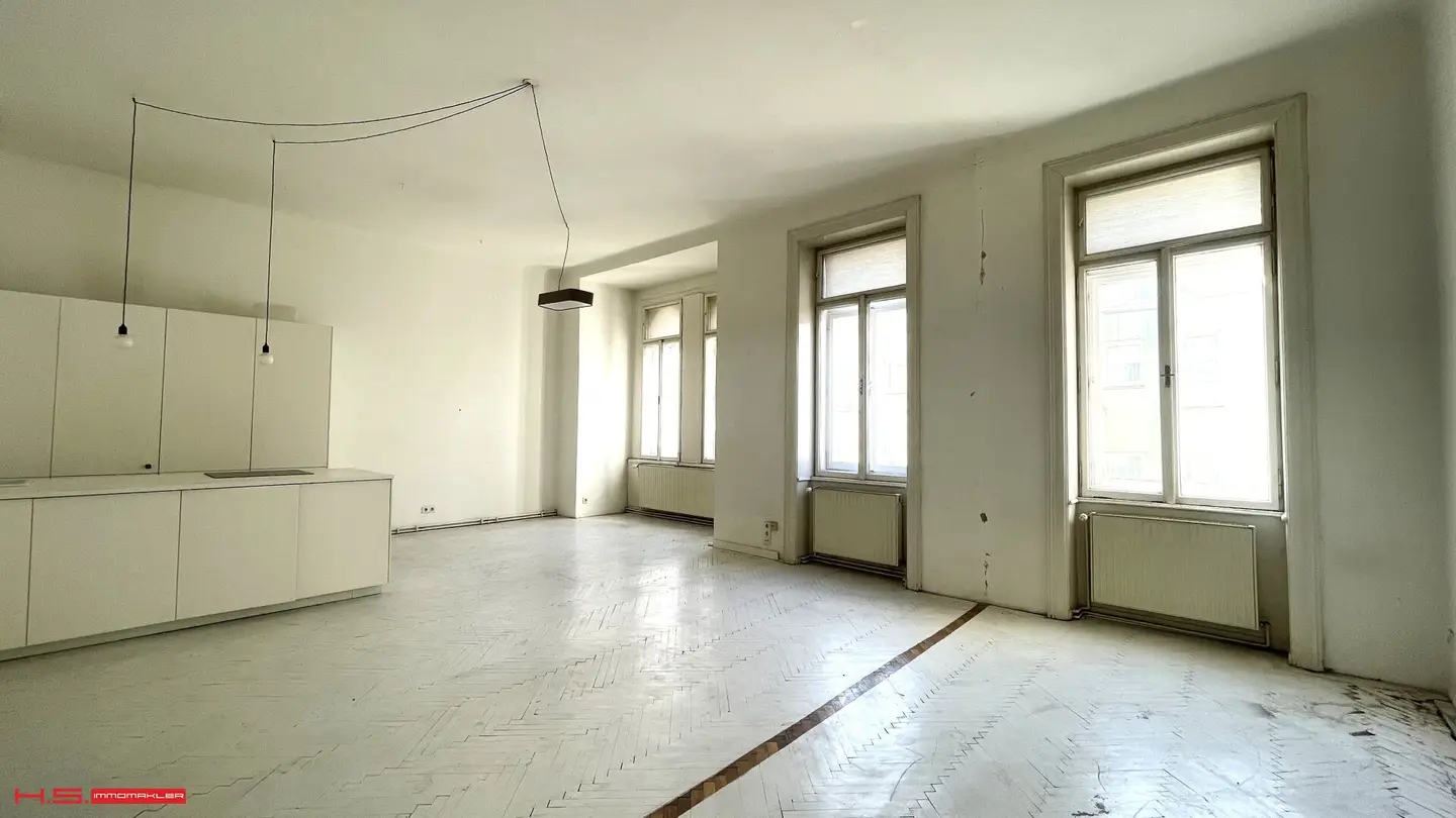 NEUER TOPPREIS - BESTLAGE - 124qm ETAGENWOHNUNG - RENOVIERUNGSBEDARF - GRÜNBLICK - HERRLICHES STILHAUS - KEIN LIFT