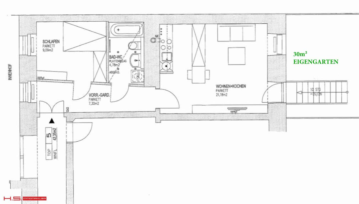 TOP PRICES - KARDINAL NAGL PLATZ - GARDEN APARTMENT - U3 - RENOVATED PERIOD BUILDING - GREEN VIEW (TOP 10 BALCONY ADDITION possible)