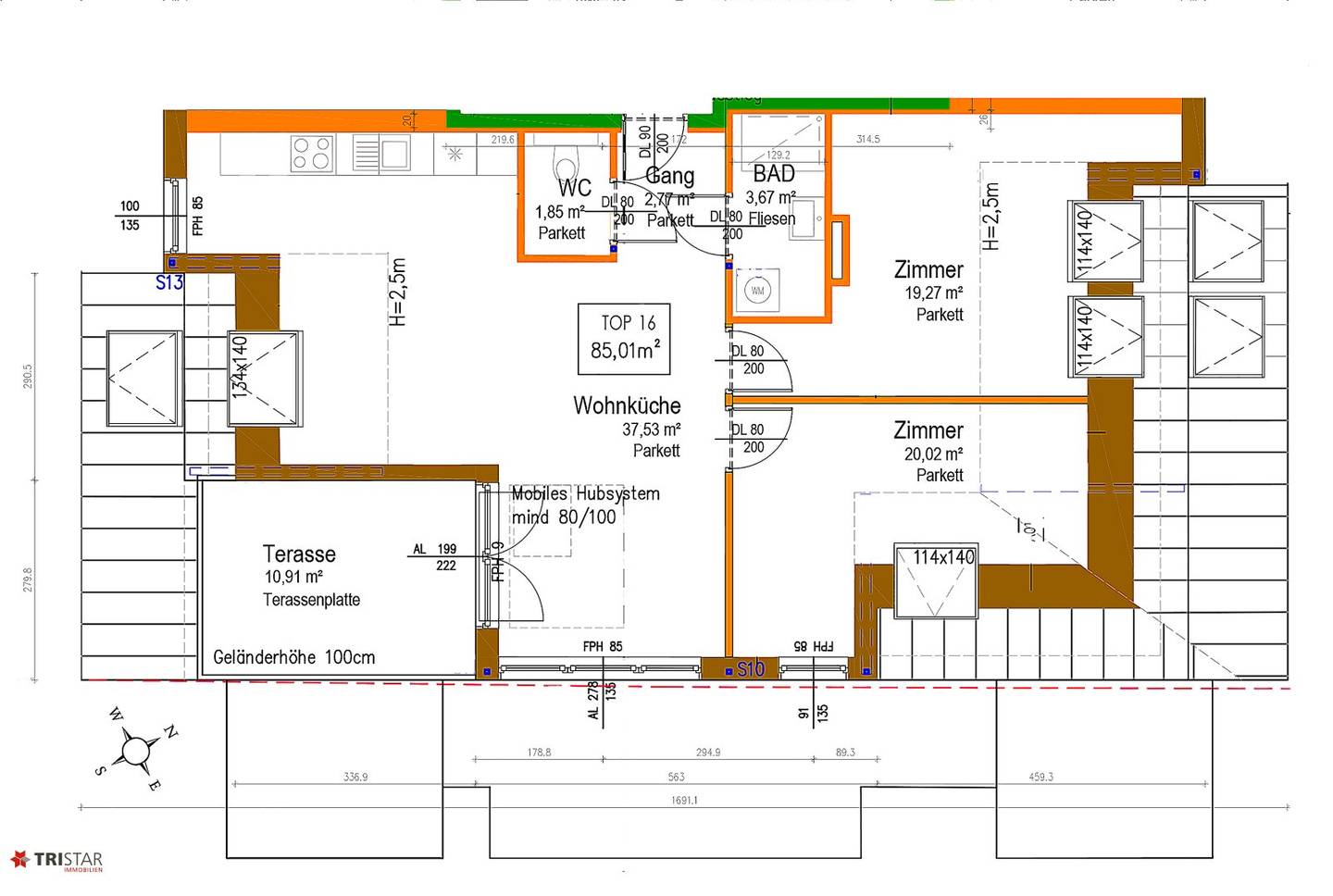 NEU! • Erstbezug • 2–3 Zimmer • Terrasse • Nähe U2 • 1220 Wien