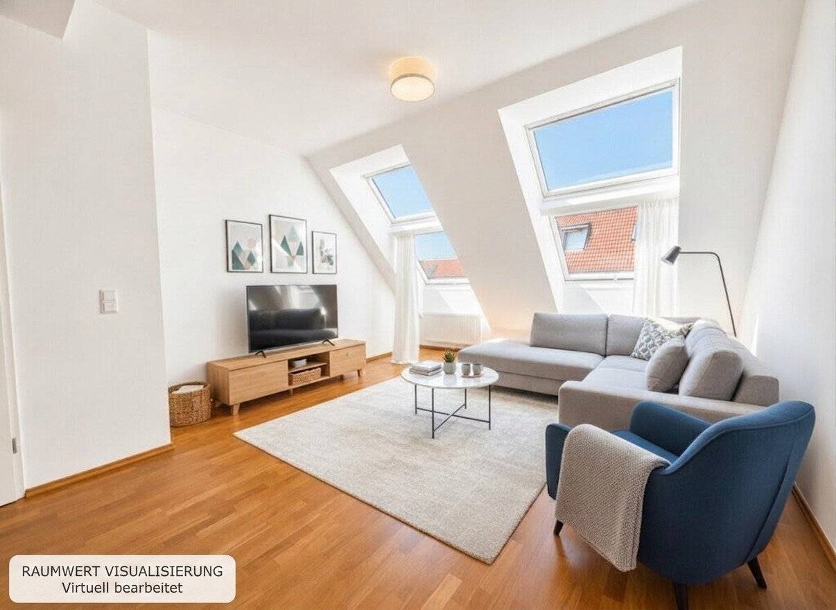 Penthouse feeling above the roofs of Vienna | Still tenanted | Built in 2004 | 3 rooms | approx. 77 m² living area | 52 m² terrace | balcony | garage | lift