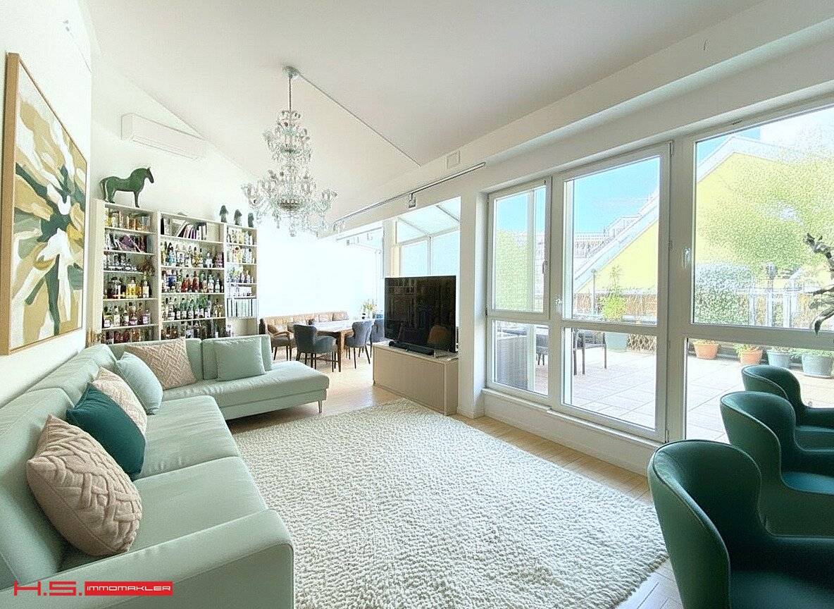 DACHRESIDENZ  LEHARGASSE -  BJ 2004 - SÜDTERRASSE 13m² - WINTERGARTEN - 3 bis 4 ZIMMER - BEZUG ab 09.2026 - HAUSEIGENE GARAGE - STILJUWEL