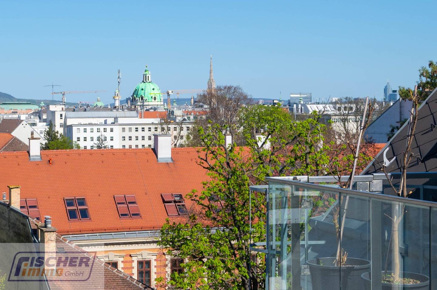 Exclusive rooftop terrace penthouse with view of the Karlskirche