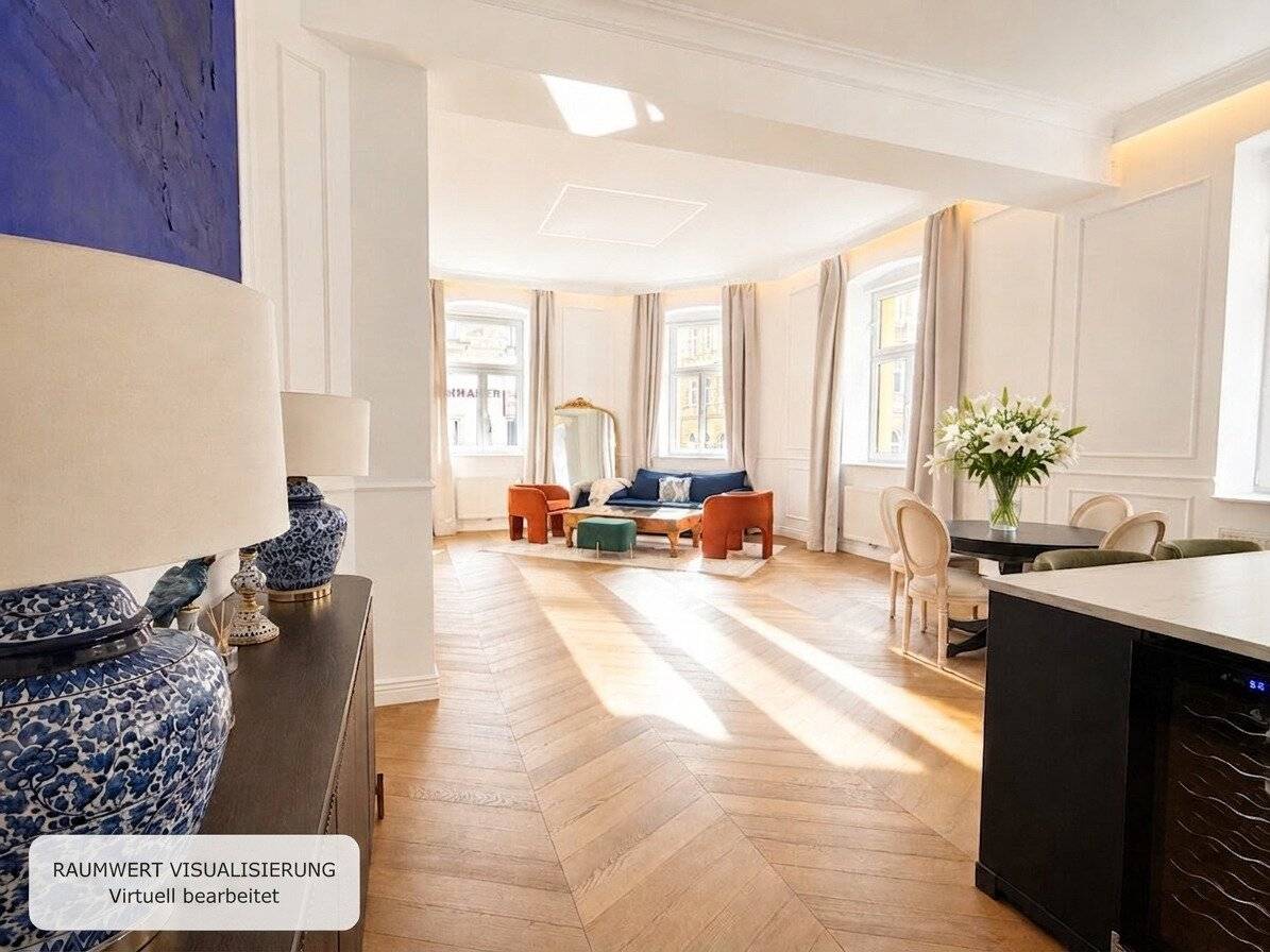Old building charm near Pilgramgasse | approx.108 m² | 3 rooms | Fitted kitchen | Core renovated | Urban and centrally located