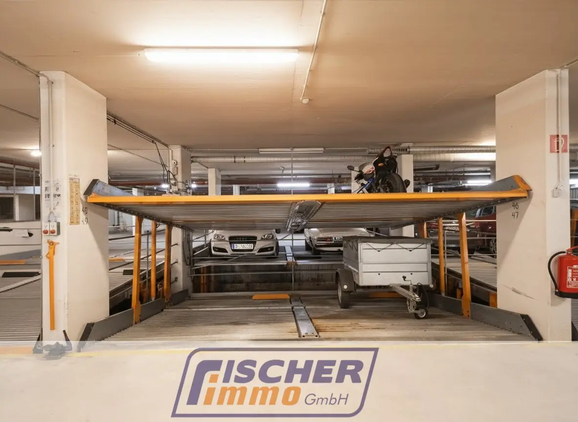 Underground garage box for 4 vehicles (two parking seesaws side by side lower and upper), residential complex Beethovengasse 4-6, 2500 Baden