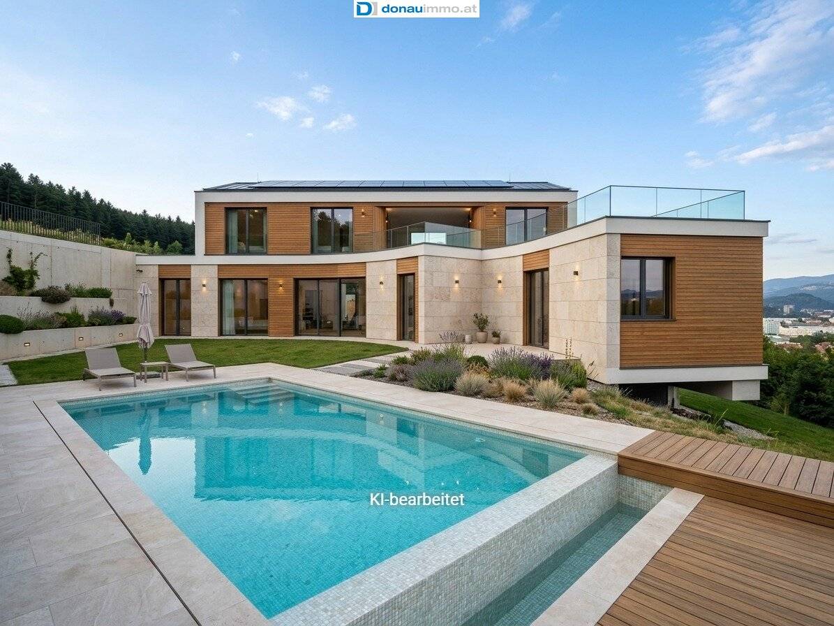 Traumlage, einzigartiges Architektenhaus mit Pool in Teilrohbau zur Fertigstellung in Voitsberg