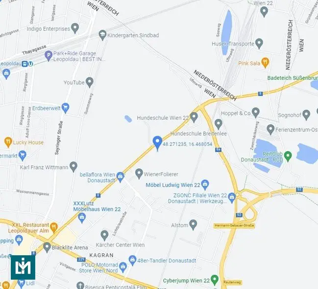 LAND RESERVED FOR BUILDING IN 1220 WIEN (EZ 1236 KG 01660 KAGRAN GST.-NR. 364/5, 369/7)