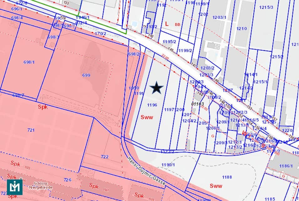 Forest and Meadow Belt in 1110 Vienna (EZ 396 KG 01103 Kaiserebersdorf Plot No. 1196)