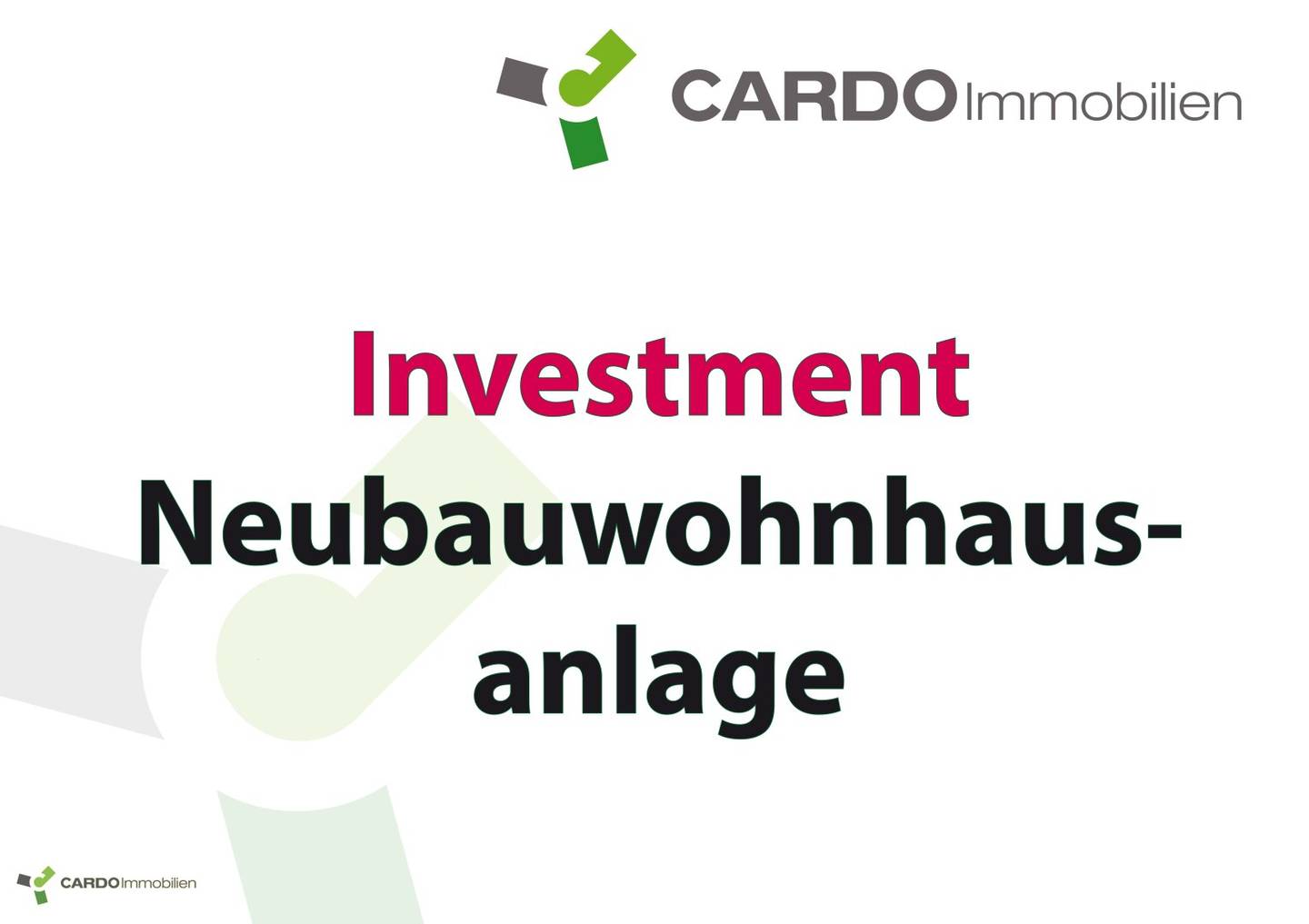 Investment Wohnbau - 3,1% bei gesichertem cash flow