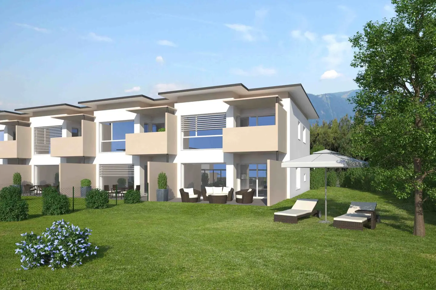 New build at top price in Klagenfurt! 114 m² row house with 4 rooms, terrace, balcony, small garden! Krieglweg Top 5!
