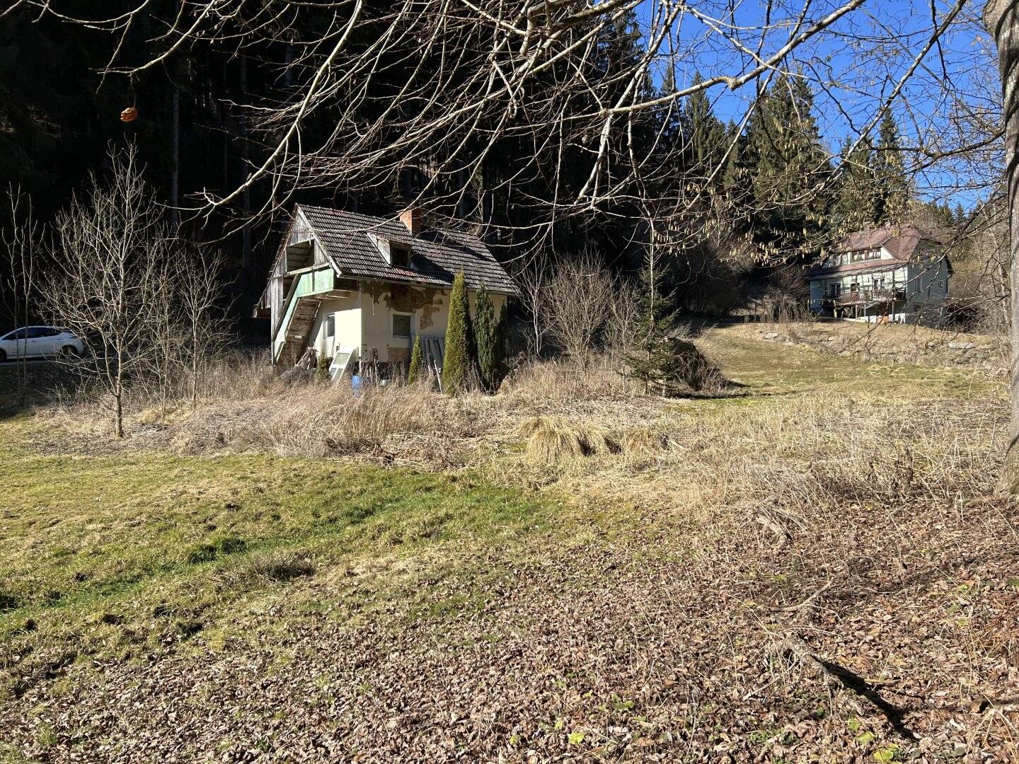 Einzigartige Liegenschaft mit 4397 m², Bach und Wiese für Naturliebhaber - abbruchreifes Haus