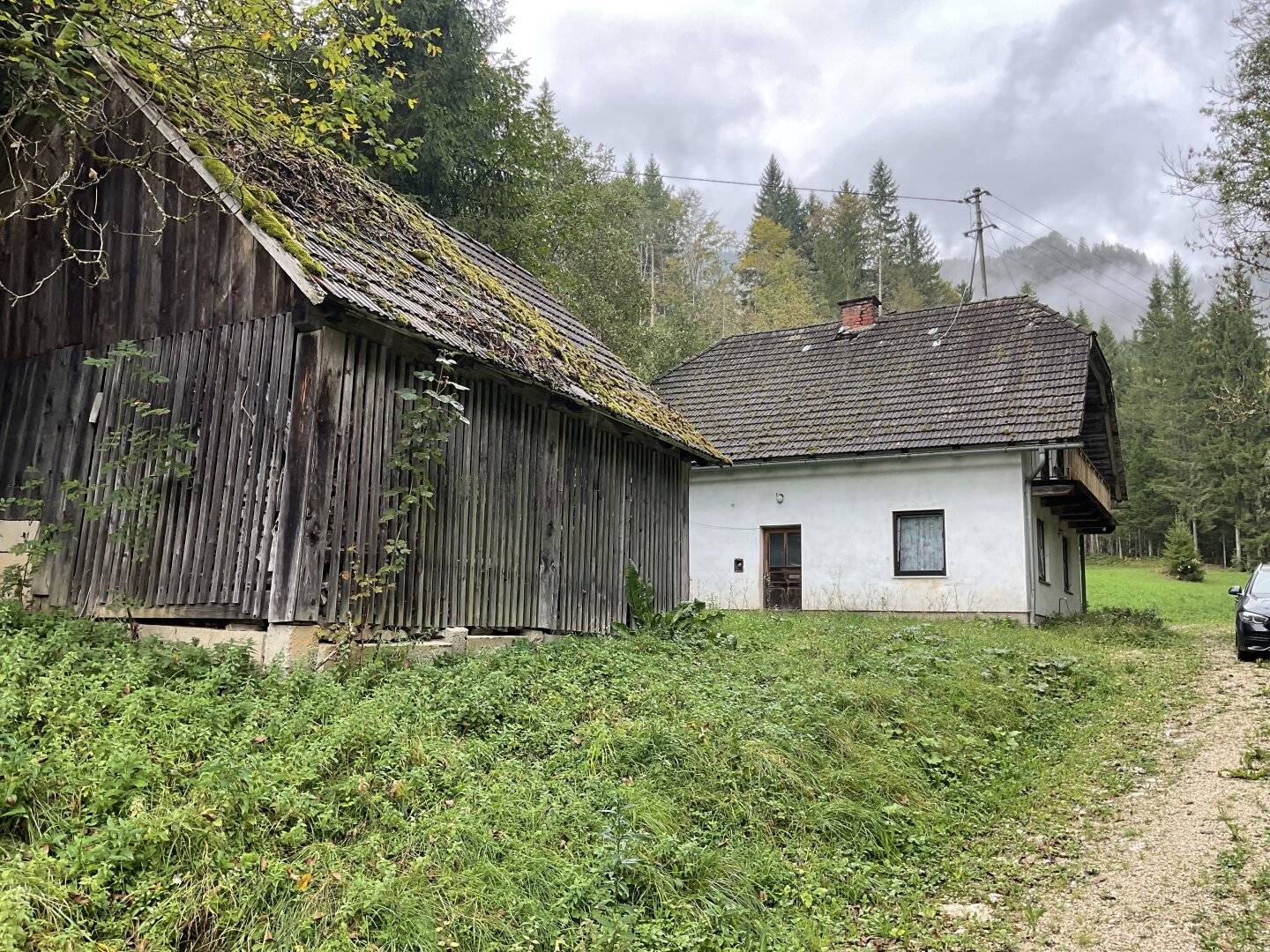 Kleinlandwirtschaft in idyllischer Alleinlage nahe Eisenkappel - mit neuem Rohbau in Naturholzbauweise