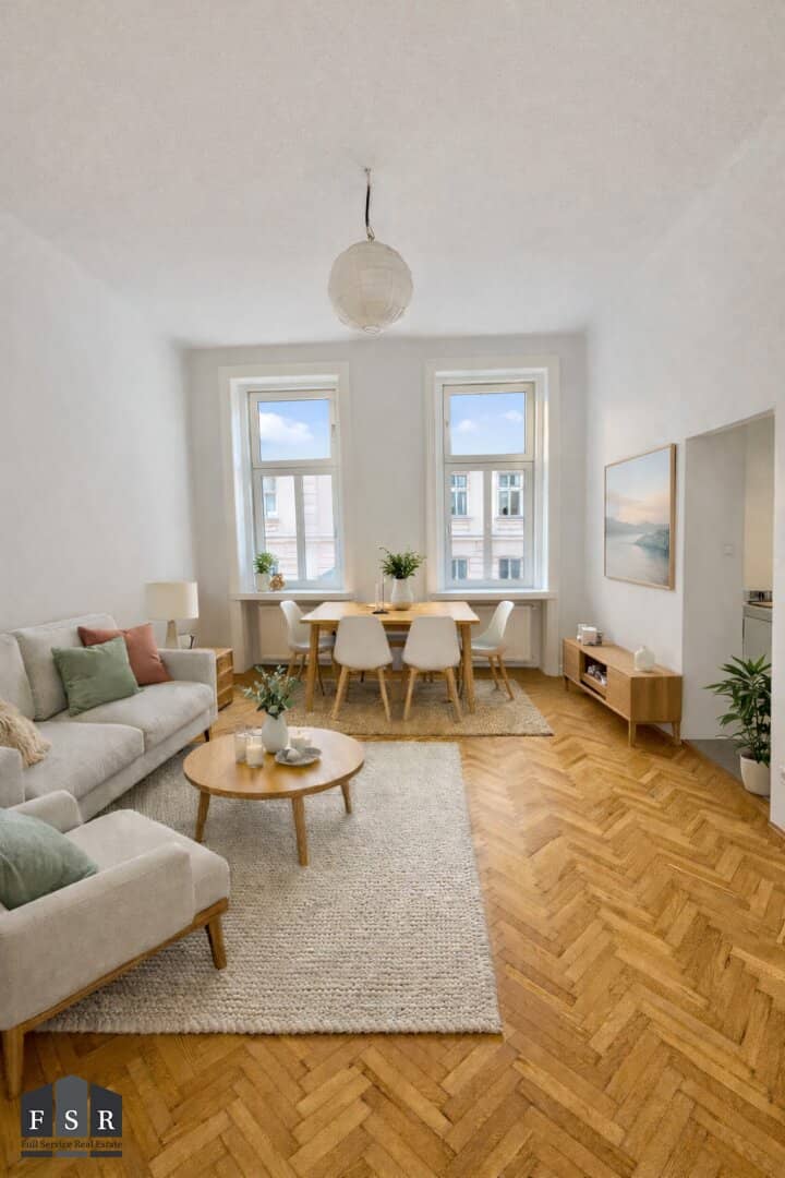 A stone's throw to the Augarten Beautiful bright two room old building apartment on the second floor with lift Magnificent Gründerzeit building