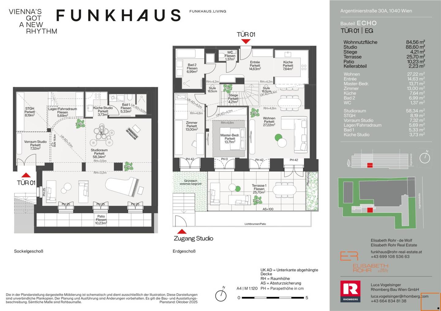 FUNKHAUS - Atelierwohnung mit vorgelagerter Terrasse und Parkblick