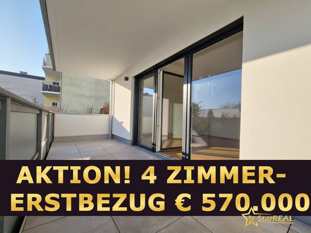 KLIMATISIERTER ERSTBEZUG! NOCH 1 WOHNUNG FREI! € 30.000 GESCHENKT! 4-ZIMMER-ERSTBEZUG. BALKON, 2 BÄDER &amp; TIEFGARAGE OPTIONAL.