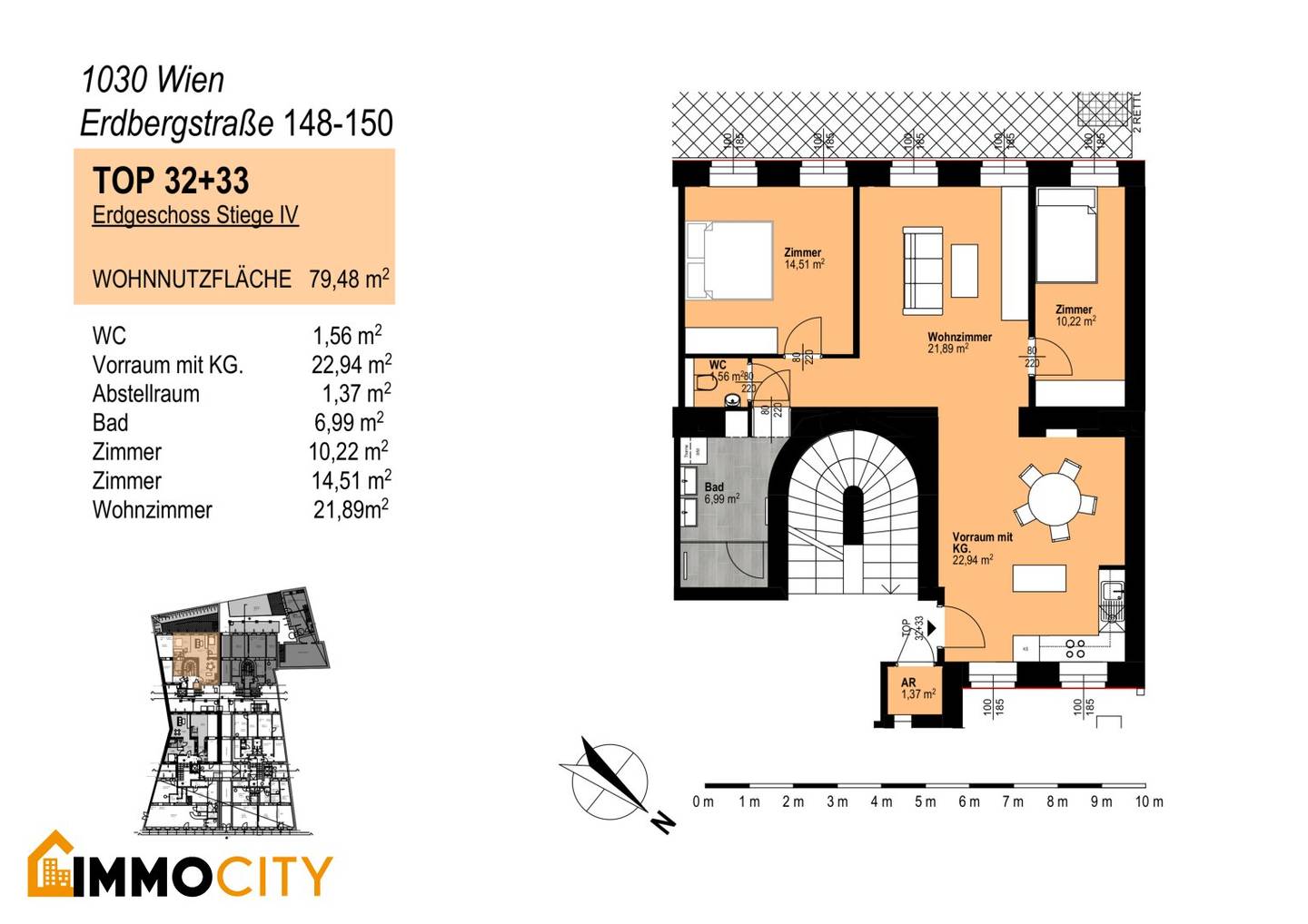 Erdgeschoss-Wohntraum (Top 32+33), 3 Zimmer, Erstbezug, Erstklassige Ausstattung, Purer Wohntraum im 3.Bezirk, Erdbergstraße 148-150