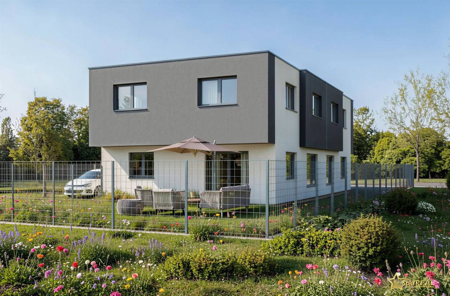 182 m² garden paradise for the whole family. Wienerberger new build house. Commission free for the buyer