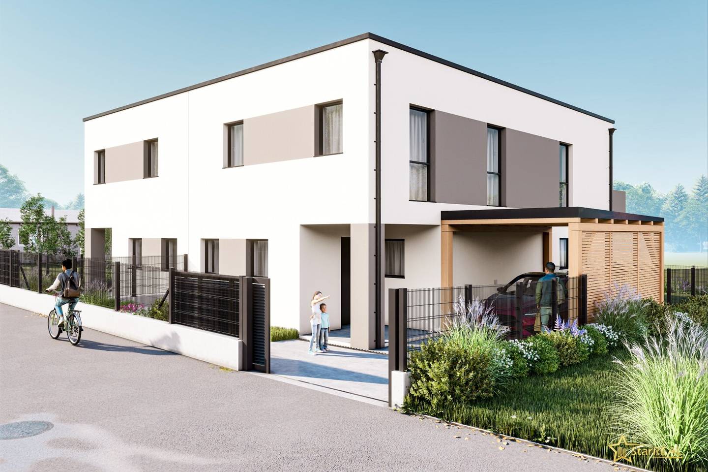 2 HOUSES AVAILABLE! EXCLUSIVE SEMI-DETACHED HOUSE PROJECT. 5 ROOMS. BRICK HOUSE WITH CELLAR, BALCONY, TERRACE, CARPORT.