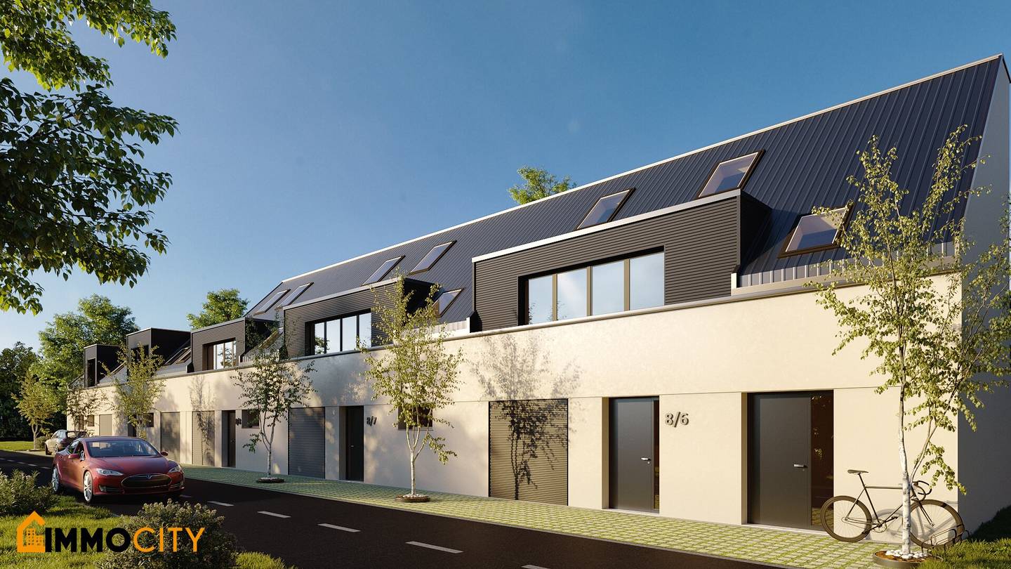 Living in the Green near Badeteich Townhouses in an Attractive Location 3 to 4 Rooms on 68 m² to 152 m² Including Garden Terrace Basement and Garage