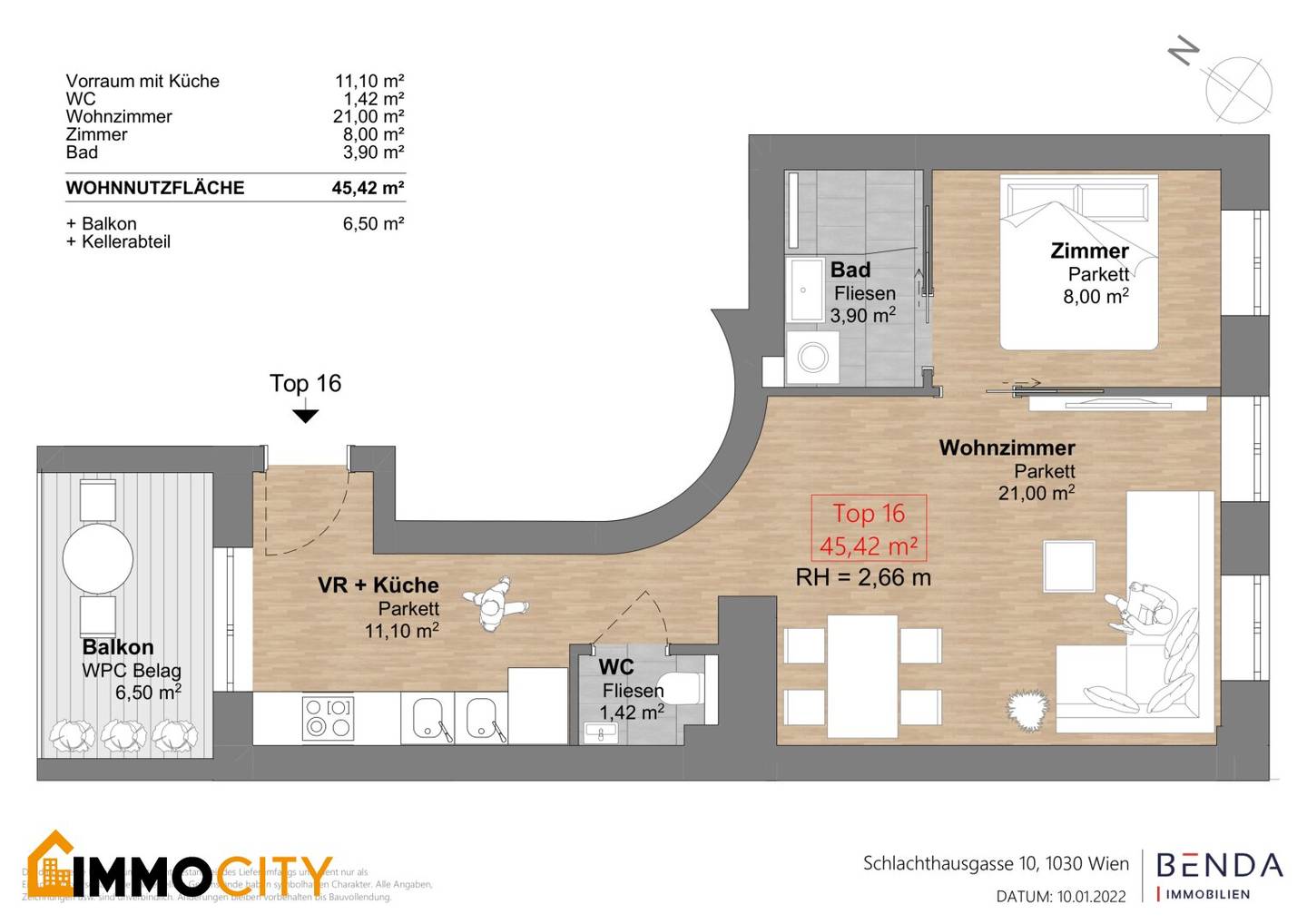 Anleger aufgepasst: Dachgeschoßwohnung 2-Zimmer + Balkon mit attraktiver 2,9% Rendite in zentraler Lage 1030 Wien!