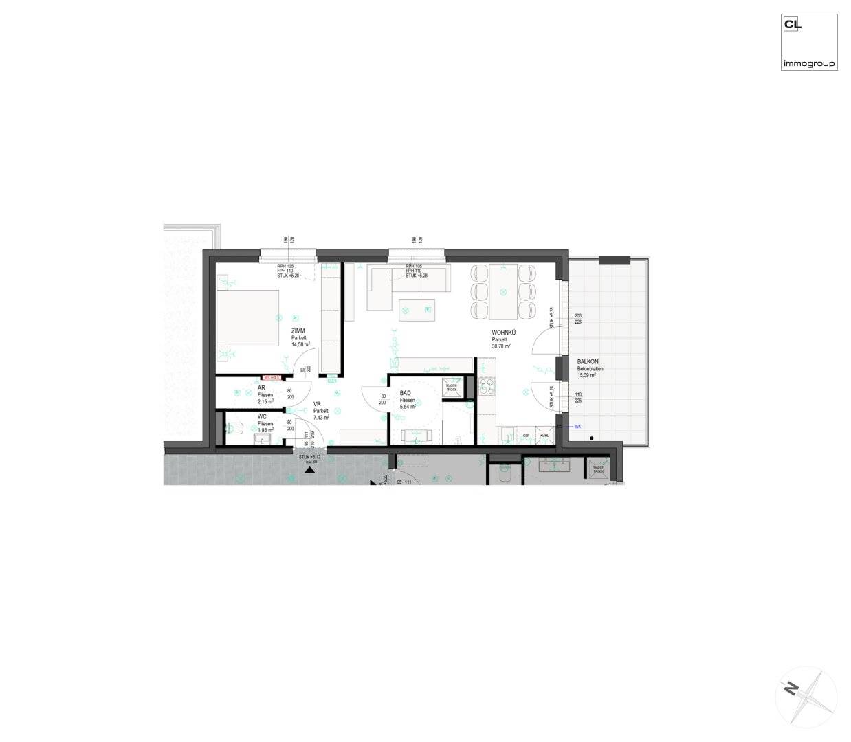 Grundriss - Top W7