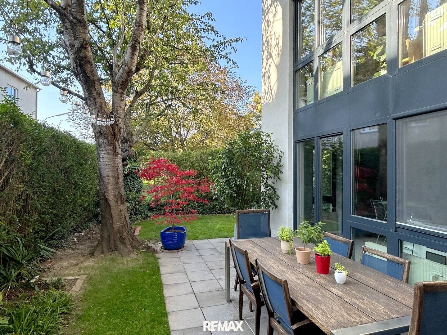 Garten mit Altbaumbestand, Wohnung nahe Marchfeldkanal, Durchdacht bis ins Detail