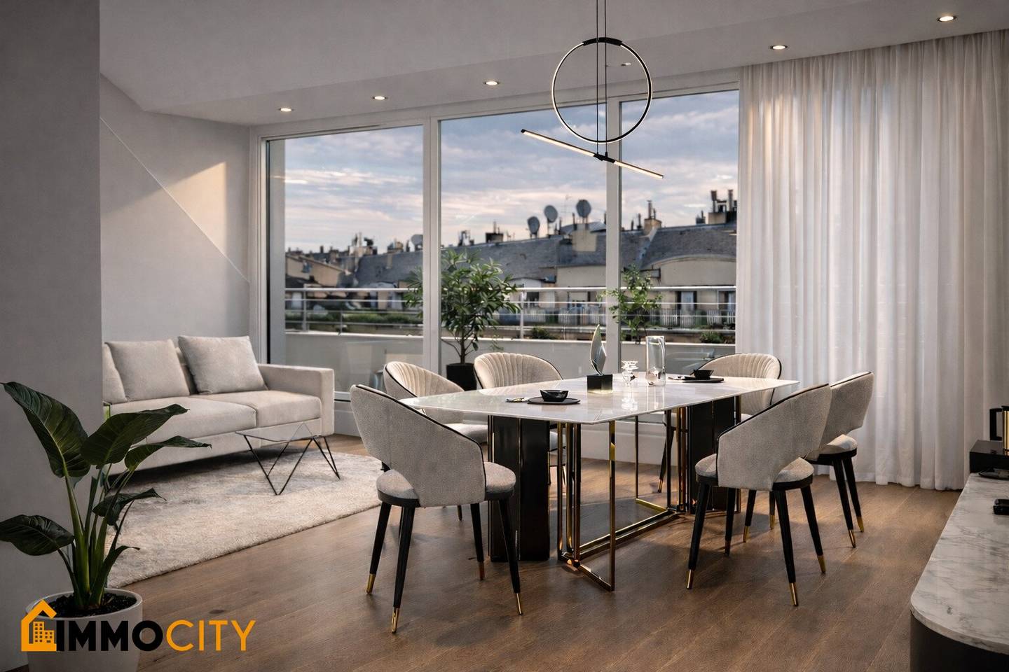 Brightly lit three room maisonette with roof terrace in prime Landstraße location