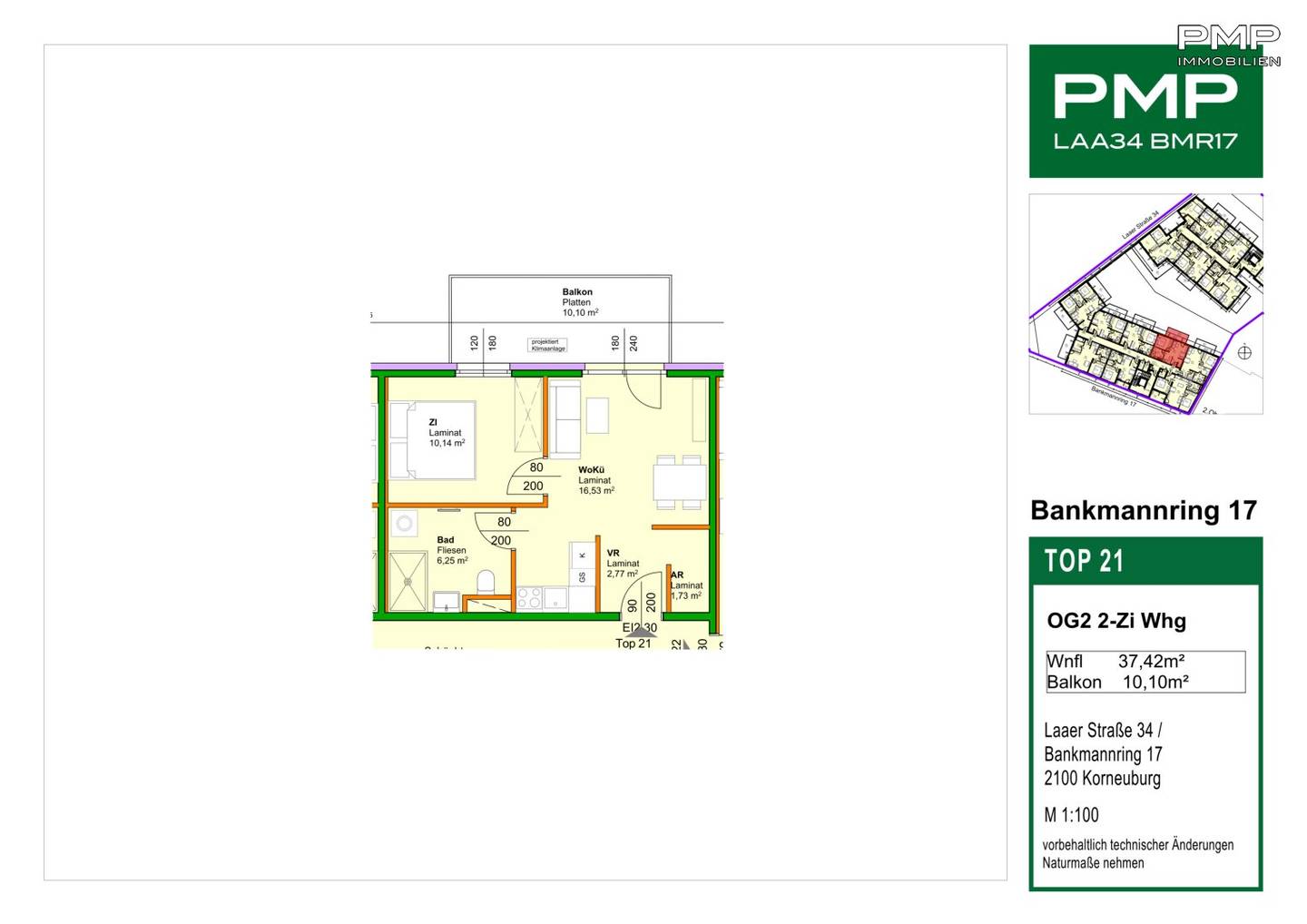 Centrally located and quiet 2-room apartment with balcony on the 2nd floor