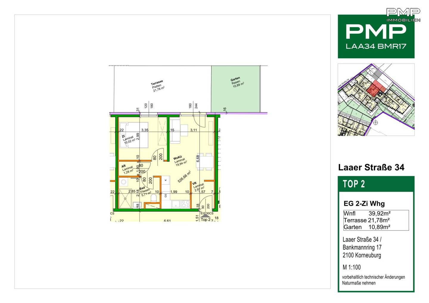 LAA34 TOP2 2 Room Apartment with Garden
