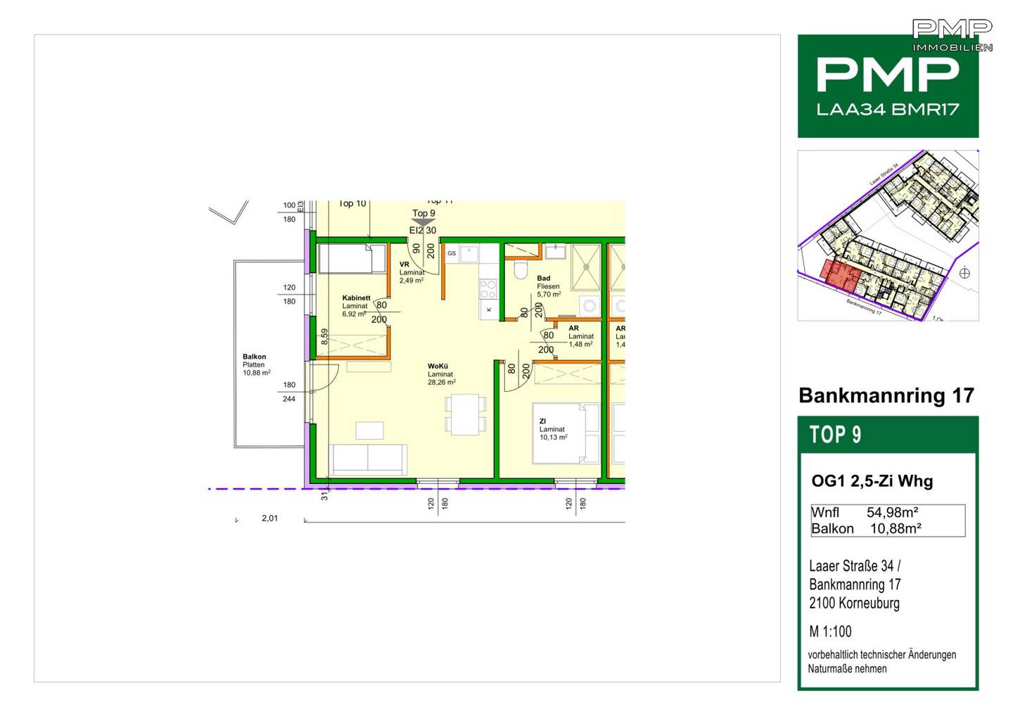 Ideal room layout 2.5 room apartment with balcony