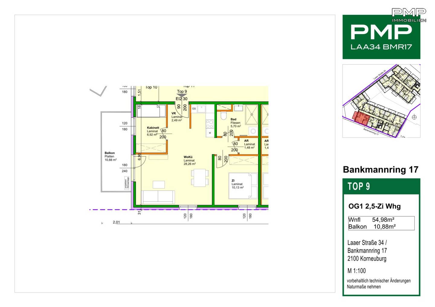 Ideal room layout 2.5 room apartment with balcony