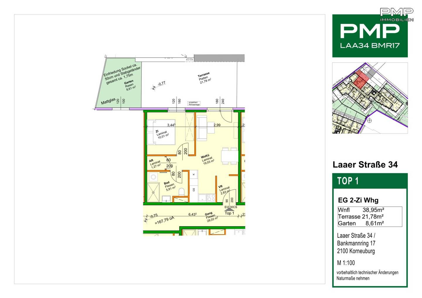 Investor apartment with courtyard location, 2 room apartment with garden