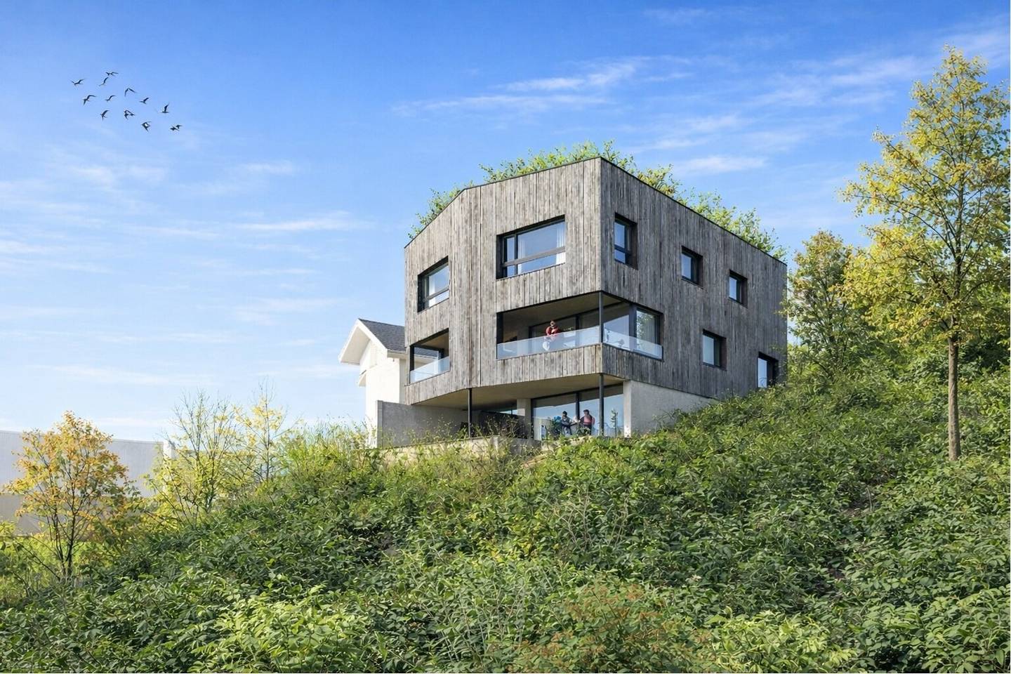 Baustart fixiert: Modernes Architekten-Doppelhaus