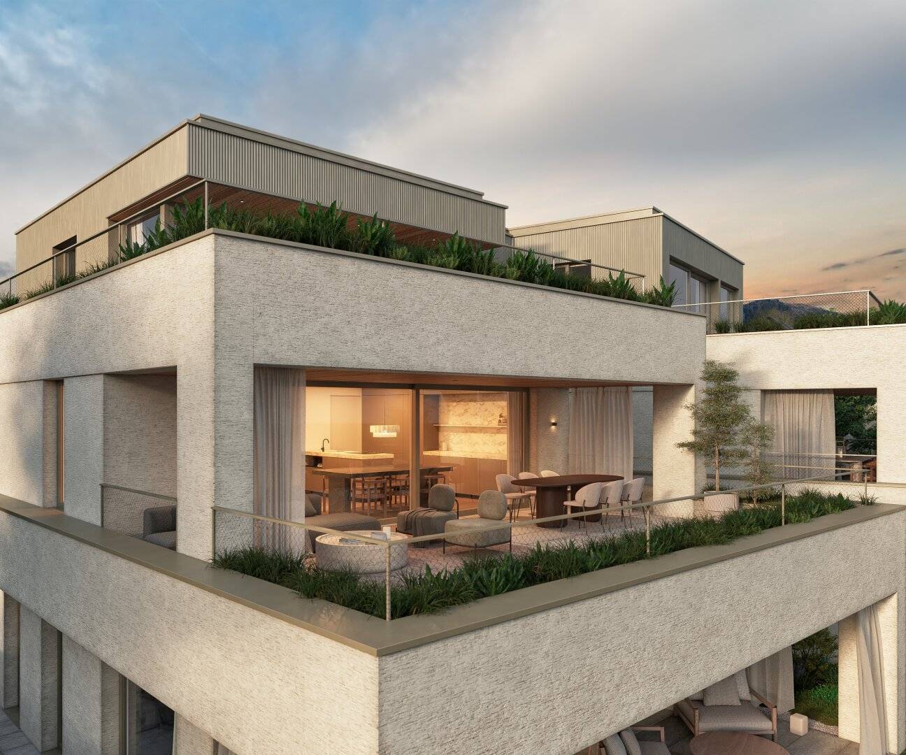 First occupancy in best location Aigen: Elegant terrace apartment with open plan layout
