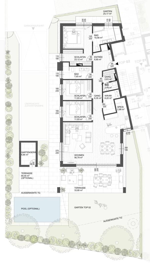 First occupancy in a quiet location Aigen: Generous garden apartment with a lot of privacy and beautiful green area
