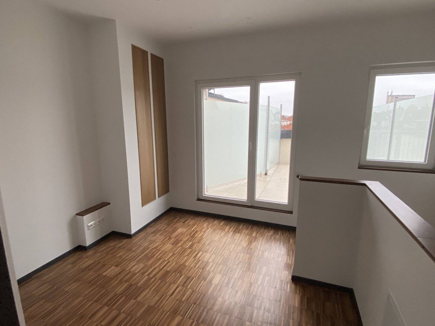 First occupancy newly built attic apartment in top equipment