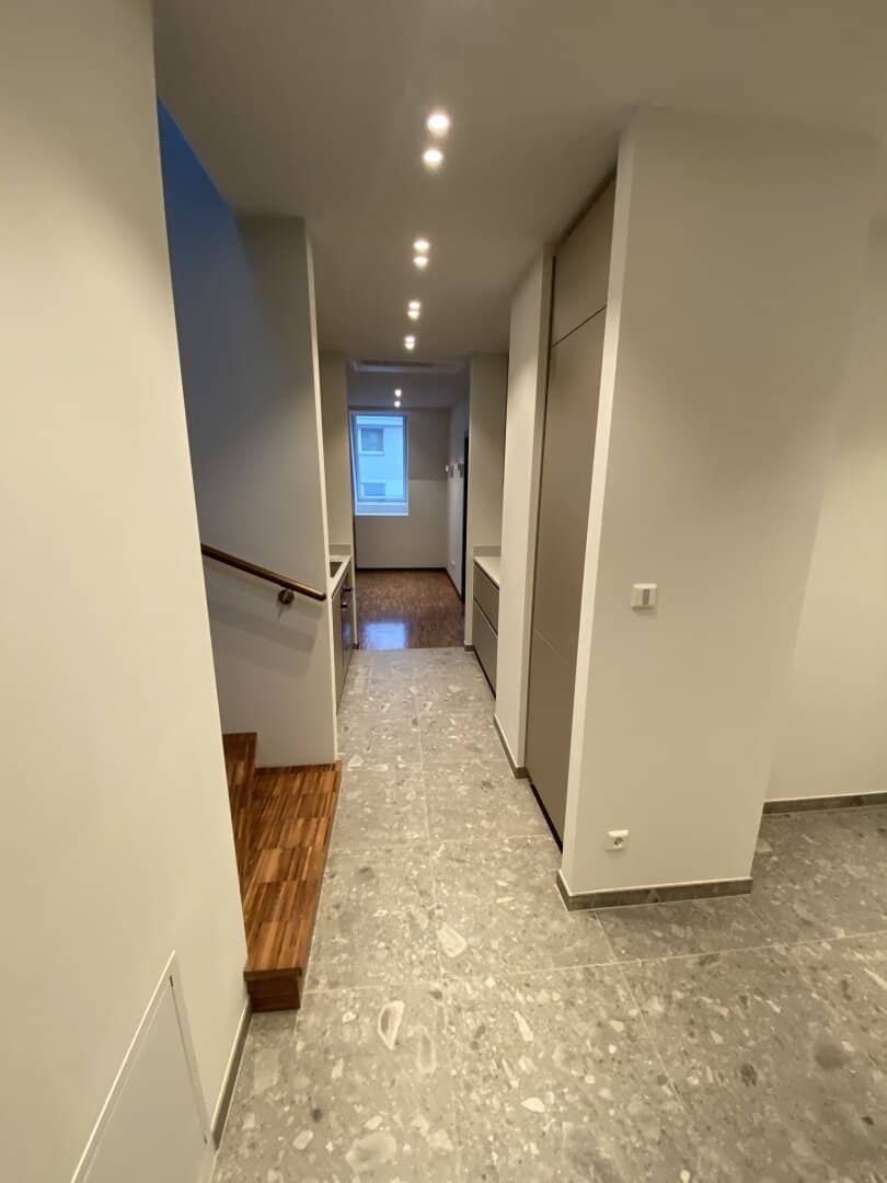 First occupancy newly built attic apartment in top equipment