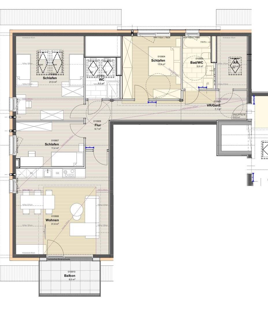 Bezugsfertig - ansprechende 4 Zimmer Erstbezugs-Dachgeschoss-Wohnung mit traumhaftem Ausblick im Ortszentrum Hallwang!
