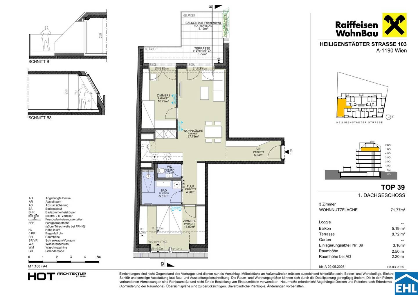 First occupancy apartment near U4 with terrace