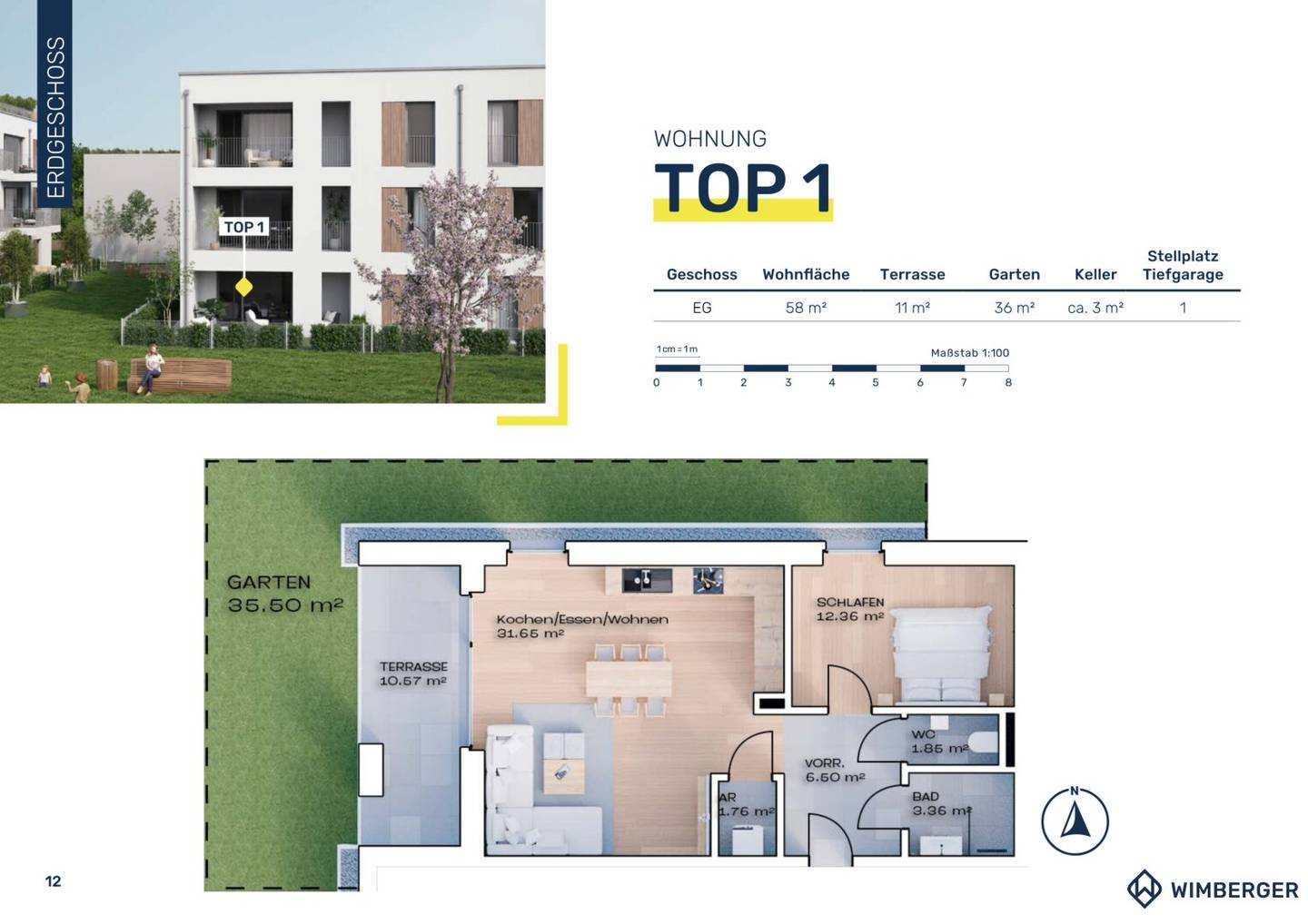 Living with Comfort exclusive garden apartment in the heart of Vöcklabruck first occupancy