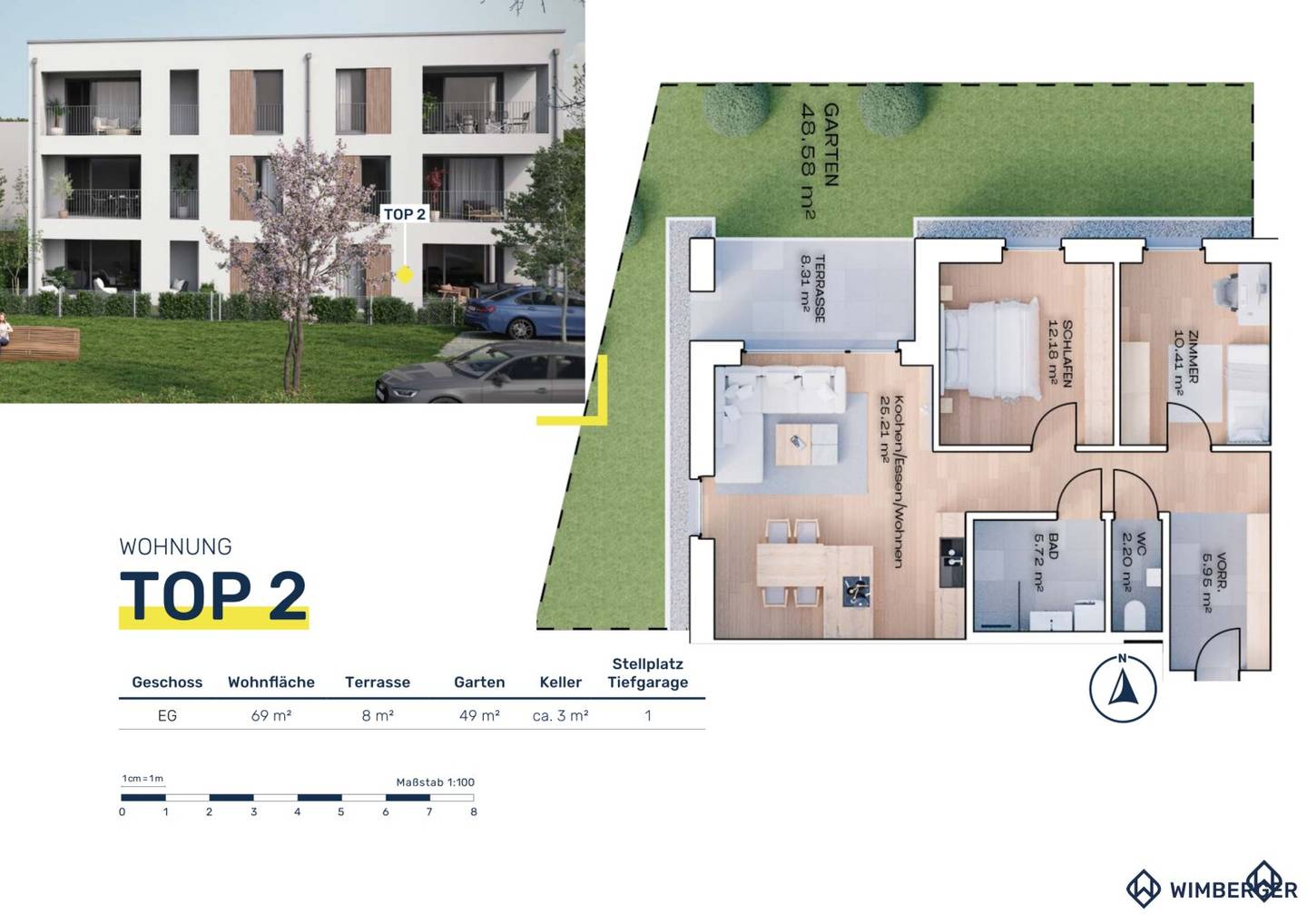 Modern garden apartment in Vöcklabruck, perfect location between Klinikum and VARENA