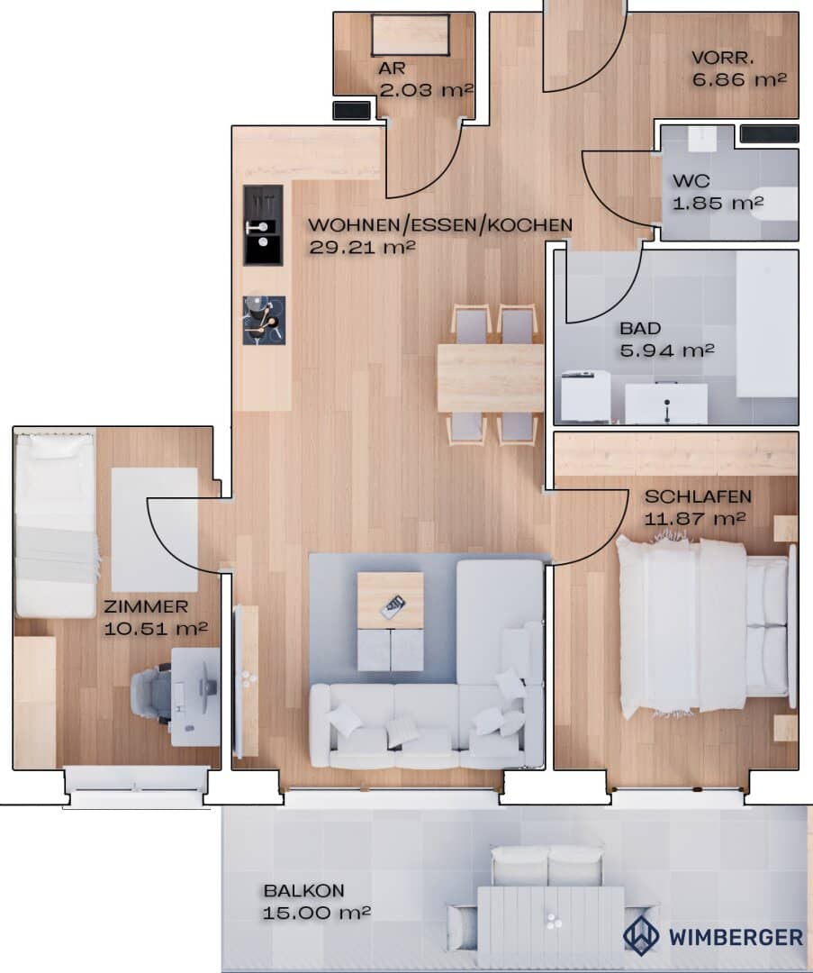 Subsidized ownership apartment with terrace and garden in the center of St. Valentin, Everything at your doorstep