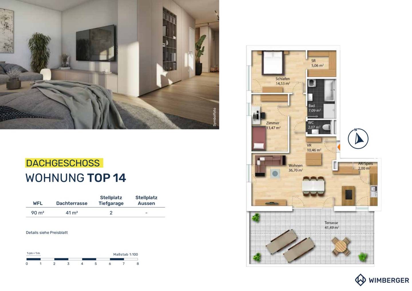 Exclusive penthouse apartments in Wilhering new build and first occupancy with roof terrace