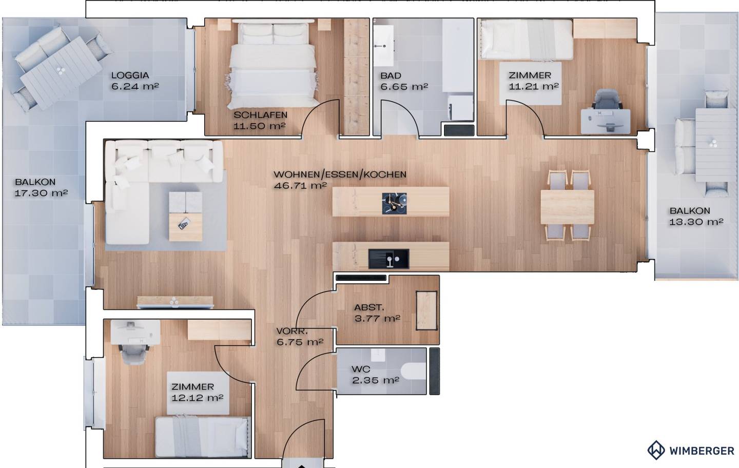 First occupancy! Large family friendly owner-occupied apartment with 30 m² balcony in the heart of St. Valentin