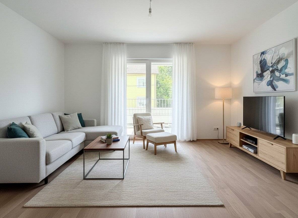 Commission-free first occupancy! Three-room apartment with balcony and garage parking space