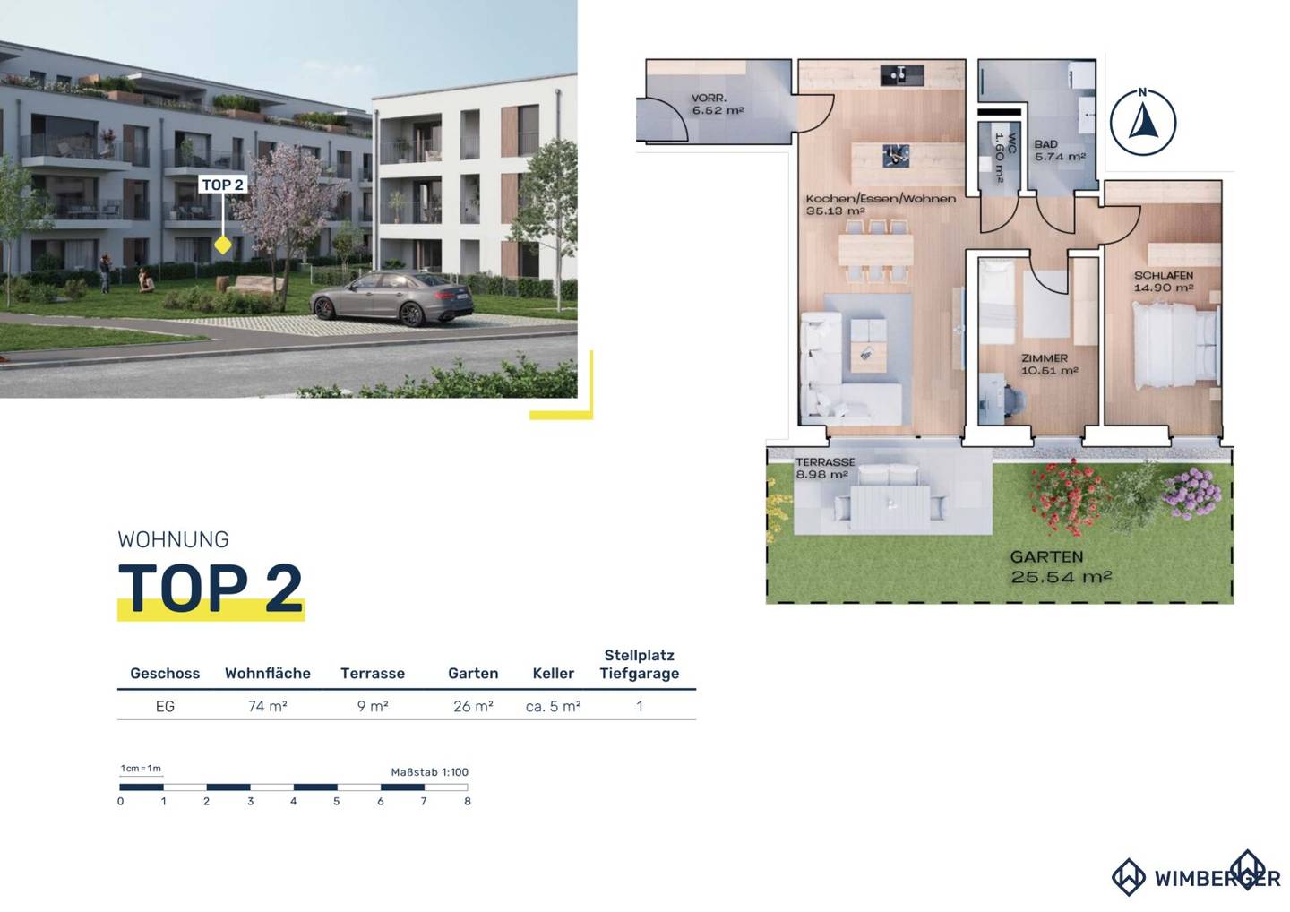 3 room garden apartment new construction first occupancy in top location Vöcklabruck