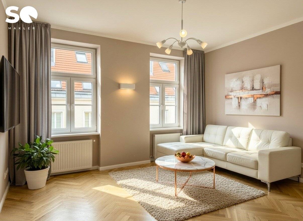 #SQ - renovated, light-filled and ideally laid out - 2-room old-building apartment on the 3rd floor
