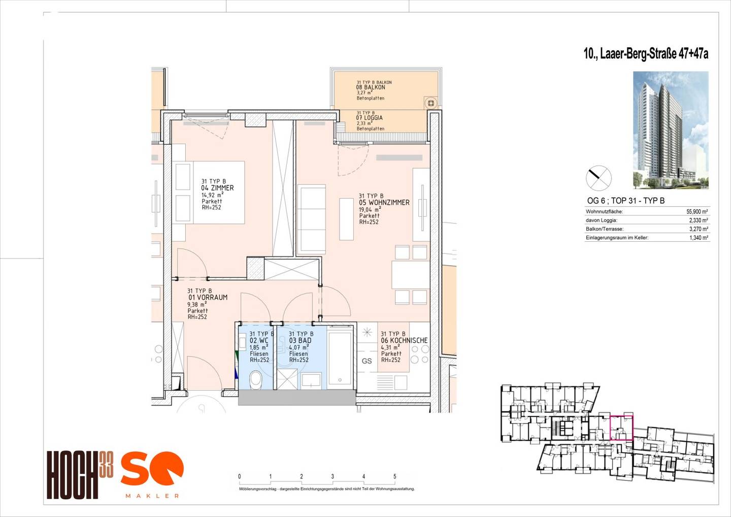 SQ - HOCH33 - LIVING WITH PANORAMIC VIEW IN VIENNA'S HIGHEST-LOCATED RESIDENTIAL BUILDING in a natural phrasing? nope